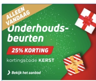 25% korting op een onderhoudsbeurt bij Kwik fit