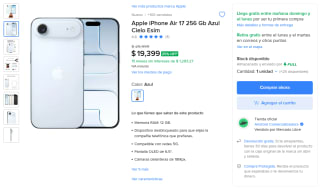 iPhone Air 17 256GB por $15,169 en Mercado Libre