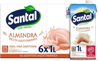 Santal Bebida Vegetal de Almendra Sin Azúcares Añadidos, Pack 6x1L por 4.96€
