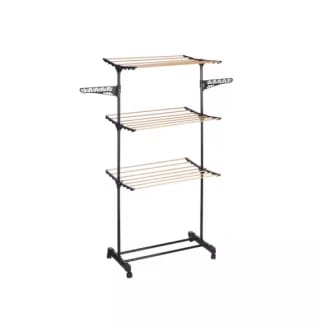 Tendedero Vertical de 3 Alturas Negro Efecto Madera (165 cm) por 13,70€