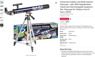 Clementoni Galileo Lab NASA Explorer Telescope voor €25,89 bij Amazon DE