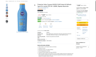 Protector Solar NIVEA SUN FPS 50+ por $128 | Oferta Amazon