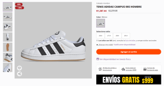 Tenis Adidas Campus 00S por $1,287 | Oferta DPStreet