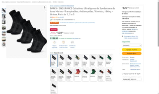Pack 3 Calcetines Senderismo Lana Merino Ultraligeros por $329 | Amazon