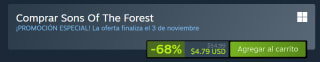 Sons Of The Forest por $107 | Descuento Steam