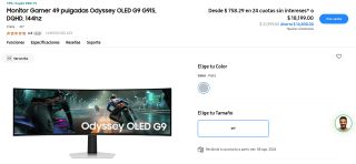 Monitor Samsung Gamer 49" OLED G9 por $10,555
