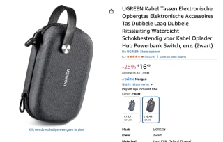 UGREEN Kabel Organizer Opbergtas voor €16,49 bij amazon