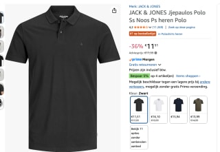 JACK & JONES zwarte polo voor €11,51 bij Amazon