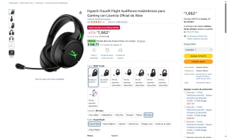 Audífonos HyperX CloudX Flight por $1,662 | Oferta Amazon