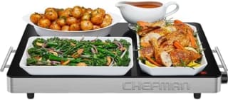 Chefman Electric Warming Tray, Glass-Top 53 x 41 cm, Temperature Control | Adjustable