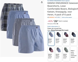 4-pack DANISH ENDURANCE Gewoven Boxershorts voor €26,95 bij Amazon
