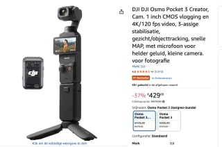 DJI Osmo Pocket 3 - Creator Combo voor €429 bij Amazon Belgie