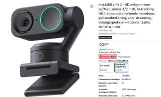 Insta360 Link 2 webcam voor €164,99 bij Amazon