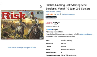 Risk - Bordspel - Gezelschapsspel voor €25,99 bij Amazon