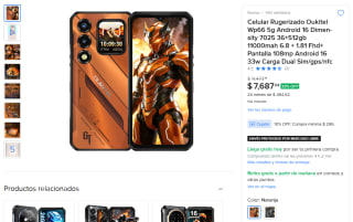 Oukitel WP66 5G 512GB por $6,917 | Oferta Mercado Libre