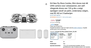 DJI NEO Fly More Combo voor €259 bij Amazon