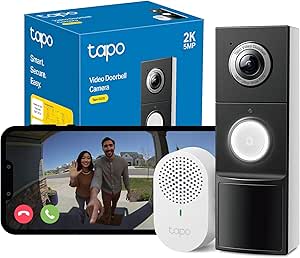 Tapo D235 2K 5MP Wireless Doorbell Camera – Ultra-Wide 180° DFOV, Wired or Wireless –