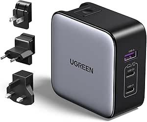 Chargeur de voyage international, 3 ports UGREEN Nexode 65W GaN à 33,99€