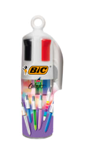 Pack de 6 Stylos Bic 4 Couleurs, avec Pot à Crayons à 3,99€