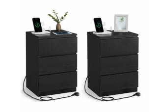 2 tables de chevet VASAGLE avec multiprise à 3 tiroirs à 99,99€