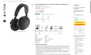 Auriculares Sennheiser Momentum 4 por $4226 | Amazon (Santander MSI)