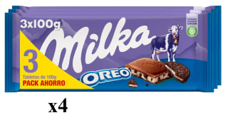 4 Packs de 3 Tabletas de MILKA Chocolate con leche y trozos de Oreo 100 g. por 11.6€