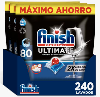 240 pastillas Finish Powerball Ultimate lavavajillas por 34.04€