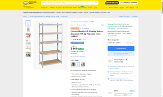 Estante Metálico 5 Niveles 180 cm por $566 | Oferta Mercado Libre