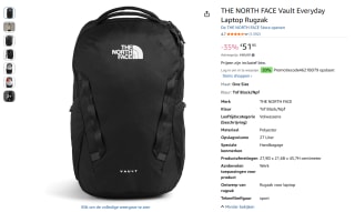 THE NORTH FACE Vault Everyday Laptop Rugzak voor €41,56 bij Amazon