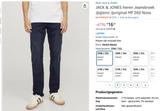 Meer zien: JACK & JONES Heren JACK & JONES Heren Jeans voor €16,01 bij Amazon