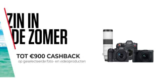 Tot €900 cashback op geselecteerde Canon systeemcamera's + tot €400 op lenzen