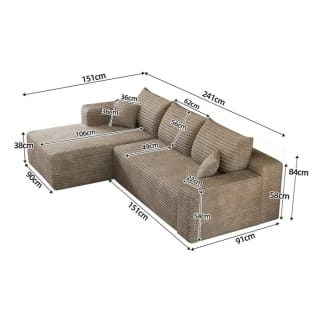 Canapé d'angle compressé STILVORA (camel) pour 269,99€ chez BUT