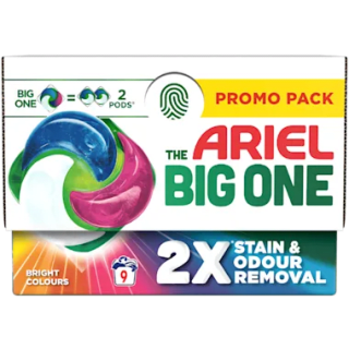 Ariel 3in1 color The Big One (doos 9 wasbeurten) voor €1,99 bij PLUS