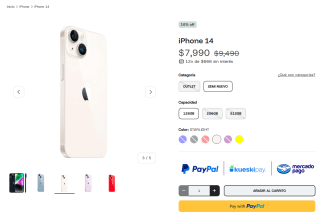 iPhone 14 128GB Reacondicionado por $5,990 | Clevercel (PayPal)
