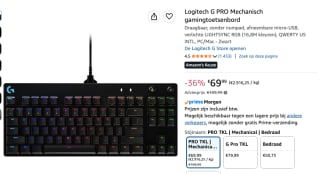 Logitech G Pro Zwart Gaming GL Clicky Toetsenbord voor €69,99 bij Amazon