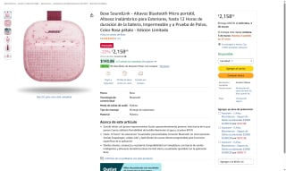 Parlante Bose SoundLink Micro Rosa Pétalo Edición Limitada por $2,158 | Amazon