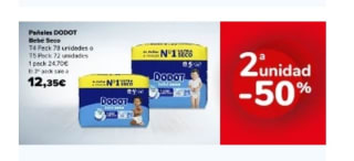 Segunda Unidad al 50% en Pañales desde Carrefour.