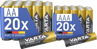 VARTA Pilas Mix Pack 20x AA & 20x AAA por 13,89€ en Amazon