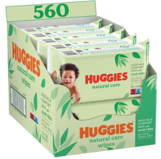 Lot 10 paquets de 56 lingettes bébé Huggies Natural Care - 10 x 56 à 20,25€