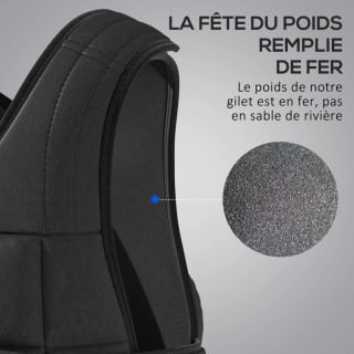HOMCOM Gilet lesté réglable 20 kg pour 37,90€ chez Aosom