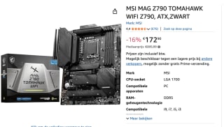 MSI MAG Z790 TOMAHAWK WIFI voor €172,90 bij Amazon