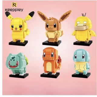 Keeppley Bloques Construcción Ensamblados Cabeza Ladrillo Pokémon Pikachu