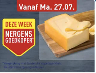 Goudse kaas jong 48+ stuk voor €4,99 bij de Aldi