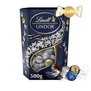 Lindt LINDOR Pure Assorti chocolade bonbons 500g voor €7,20 bij Lindt