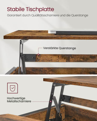 VASAGLE salontafel 60 x 100 (48-62 cm) voor €86,99 bij Songmics