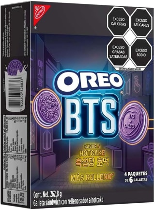 Oreo BTS sabor a Hotcake (4 paquetes, 65.7 g c/u) por $43 en Amazon