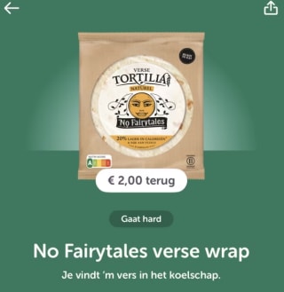 2 x €2 cashback op No Fairytales tortilla wraps naturel en Mini crispy chili wraps