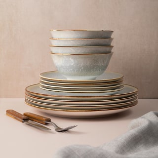 Mikasa Patterned Nordic Grey Porcelain 12 piece Dinner set for £19 at B&Q