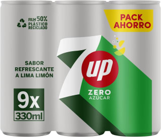 7 UP Zero lima-limón 9x330 ml por 4,41€ en Amazon