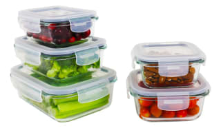 Pack de 5 tupper de vidrio con tapa por $158 en Mercado Libre
